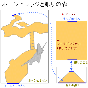 ボーンビレッジ と 眠りの森の地図