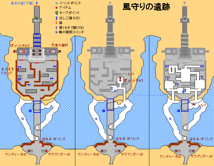 風守りの遺跡の地図